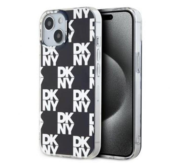 DKNY PC/TPU Checkered Pattern Zadní Kryt pro iPhone 15 Black