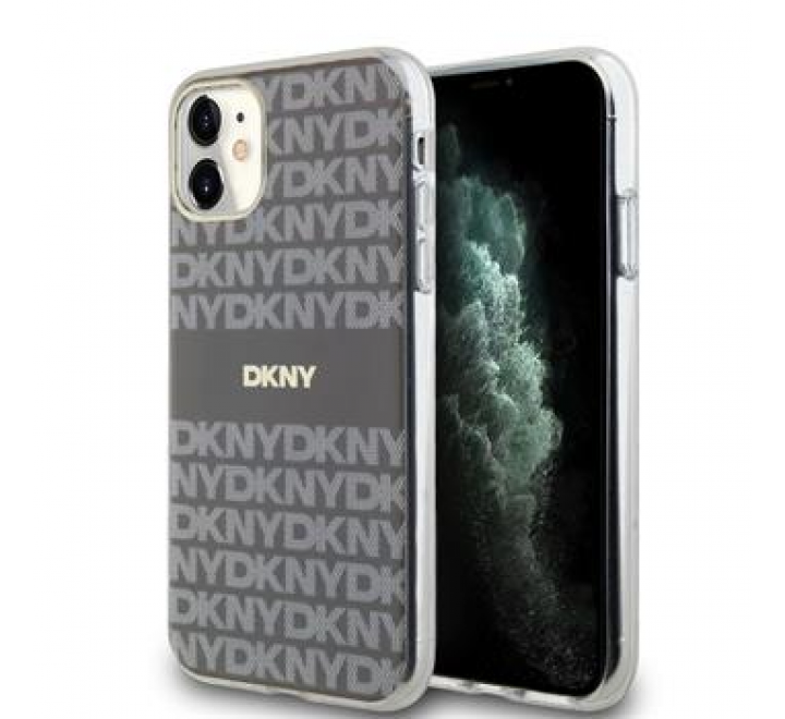 DKNY PC/TPU Repeat Pattern Tonal Stripe Magsafe Zadní Kryt pro iPhone 11 Beige