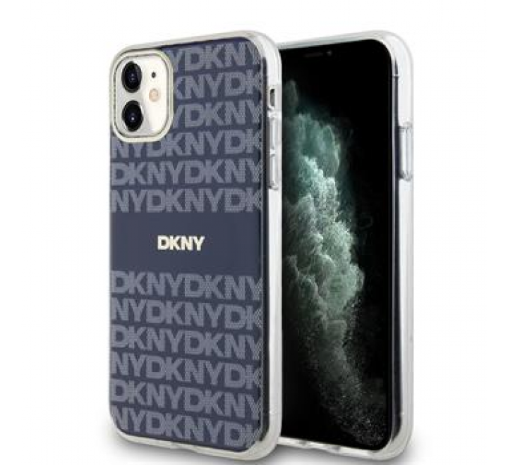 DKNY PC/TPU Repeat Pattern Tonal Stripe Magsafe Zadní Kryt pro iPhone 11 Blue