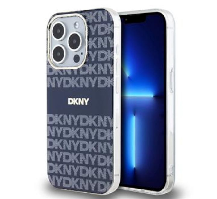 DKNY PC/TPU Repeat Pattern Tonal Stripe Magsafe Zadní Kryt pro iPhone 13 Pro Blue