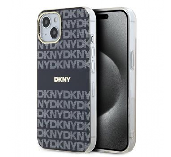 DKNY PC/TPU Repeat Pattern Tonal Stripe Magsafe Zadní Kryt pro iPhone 14 Black