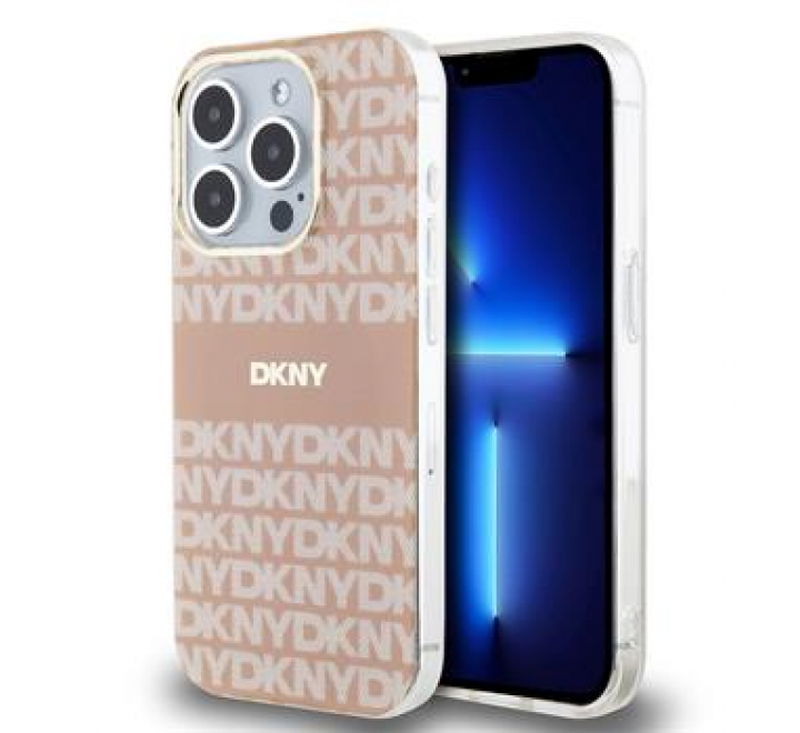 DKNY PC/TPU Repeat Pattern Tonal Stripe Magsafe Zadní Kryt pro iPhone 14 Pro Pink
