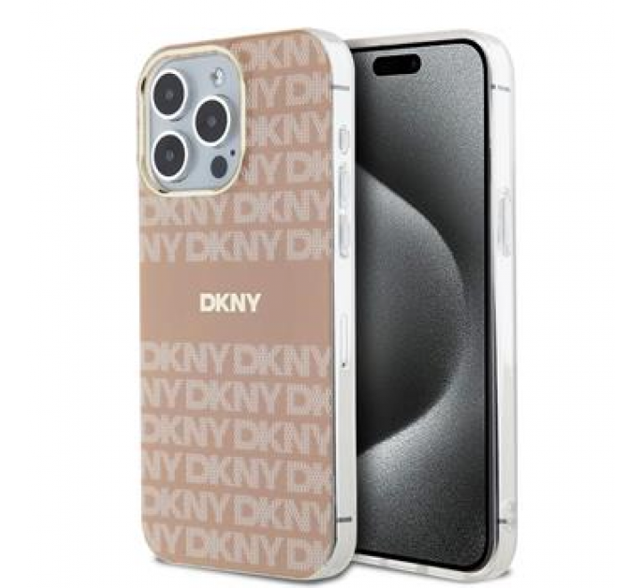DKNY PC/TPU Repeat Pattern Tonal Stripe Magsafe Zadní Kryt pro iPhone 15 Pro Max Pink