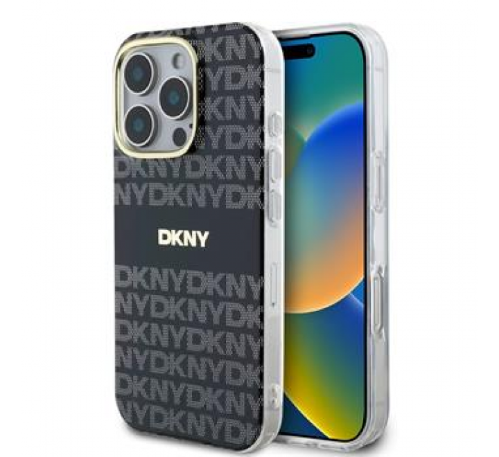 DKNY PC/TPU Repeat Pattern Tonal Stripe Magsafe Zadní Kryt pro iPhone 16 Pro Max Black
