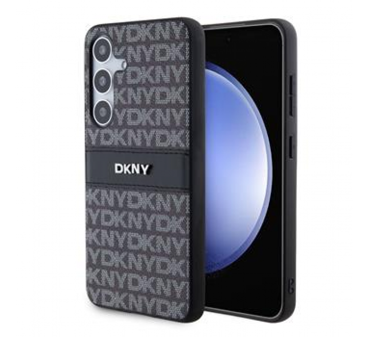 DKNY PC/TPU Repeat Pattern Tonal Stripe Zadní Kryt pro Samsung S24 Black