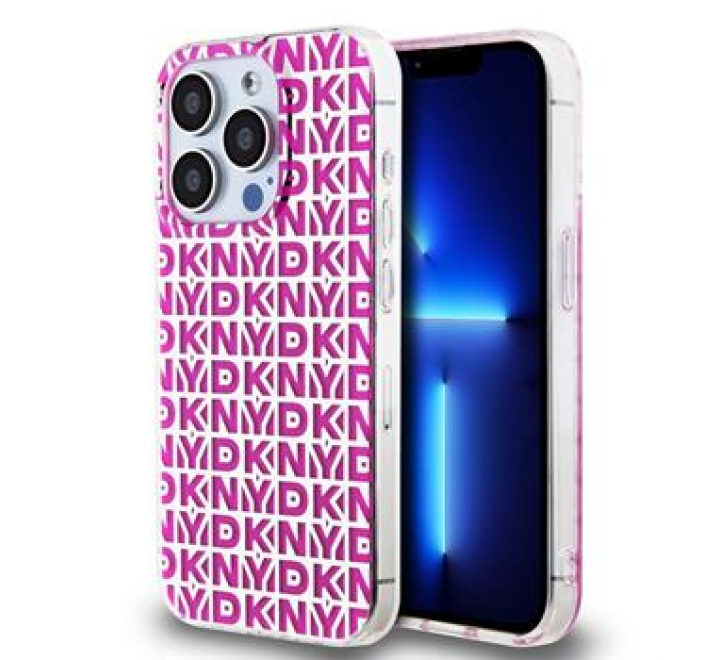 DKNY PC/TPU Repeat Pattern Zadní Kryt pro iPhone 15 Pro Max Pink