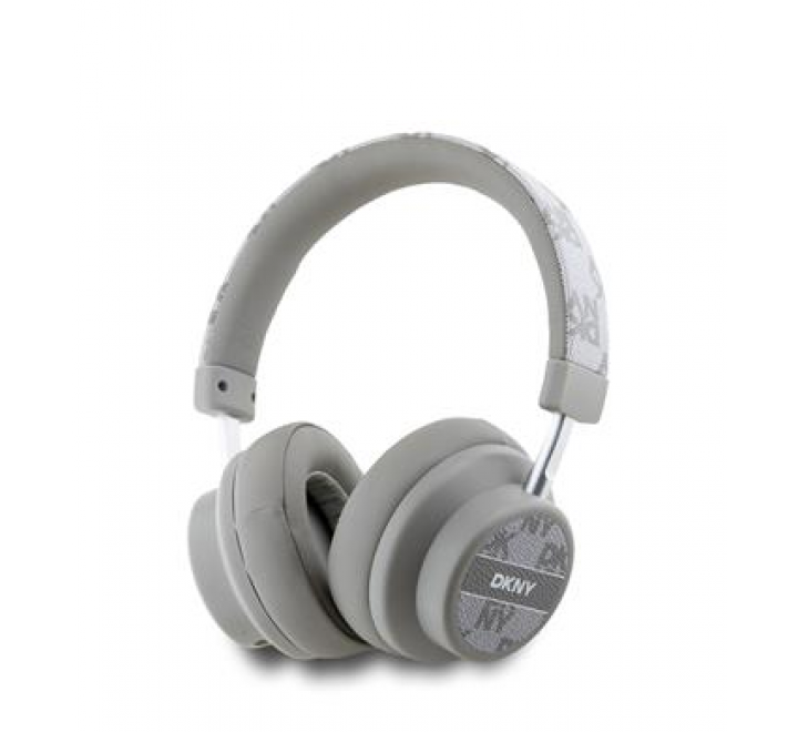 DKNY PU Leather Checkered Pattern Bluetooth Stereo Headphone Biege