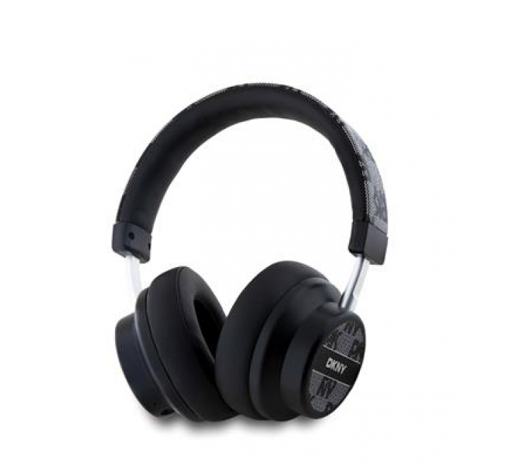 DKNY PU Leather Checkered Pattern Bluetooth Stereo Headphone Black