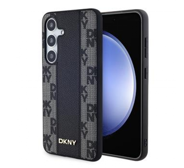 DKNY PU Leather Checkered Pattern Magsafe Zadní Kryt pro Samsung Galaxy S24 Black