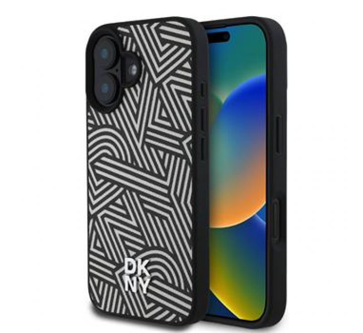 DKNY PU Leather Crosswalk Pattern Magsafe Zadní Kryt pro iPhone 16 Ivory