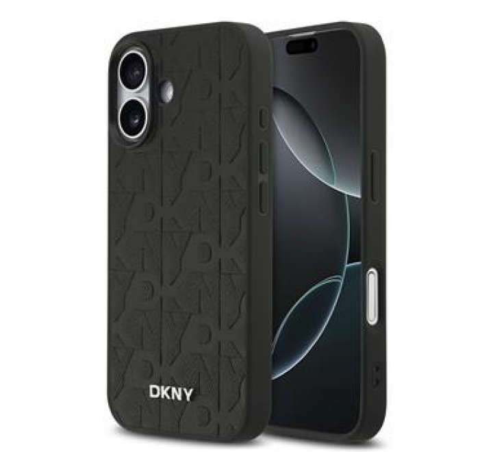 DKNY PU Leather Grid Pattern Magsafe Zadní Kryt pro iPhone 17 Black