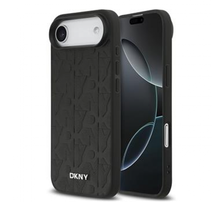 DKNY PU Leather Grid Pattern Magsafe Zadní Kryt pro iPhone Air Black