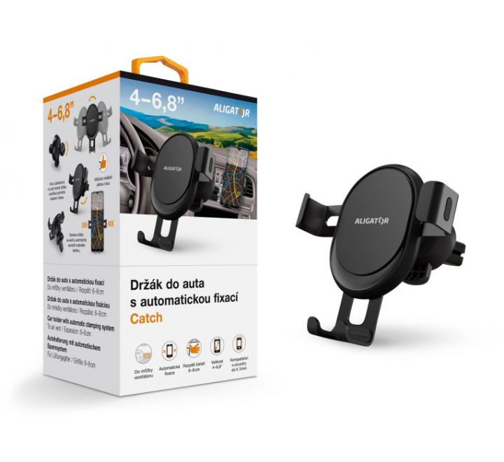Držák do auta s automatickou fixací HA18 Aligator Catch do ventilační mřížky, univerzální