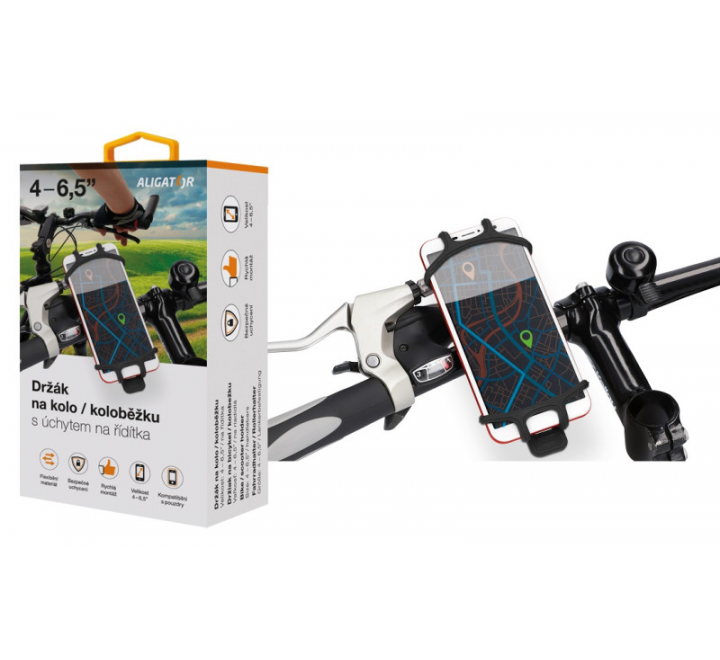 Držák na kolo/koloběžku Aligator HA11, úchyt na řídítka, univerzální