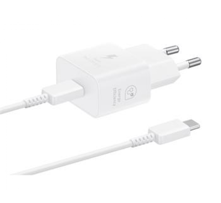 EP-T2510EWE + EP-DN980BWE Samsung USB-C 25W Cestovní nabíječka + USB-C Datový Kabel White (OOB Bulk)