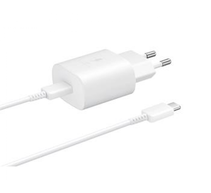 EP-TA800XWE Samsung 25W Cestovní nabíječka + USB-C Datový Kabel White (Pošk. Balení)