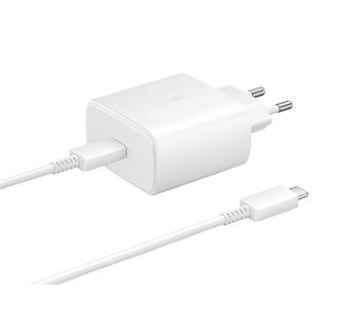 EP-TA845EWE + EP-DW767JWE Samsung 45W Cestovní nabíječka + USB-C/USB-C Datový Kabel White (OOB Bulk)