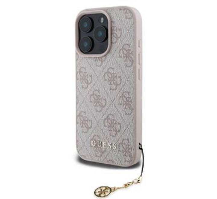 Guess 4G Charm Zadní Kryt pro iPhone 16 Pro Max Tone on Tone Pink