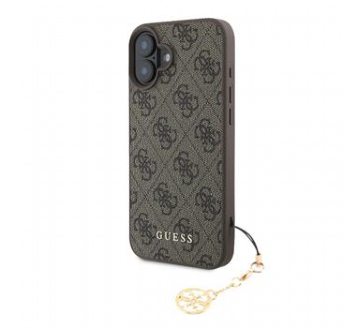 Guess 4G Charm Zadní Kryt pro iPhone 16 Tone on Tone Brown