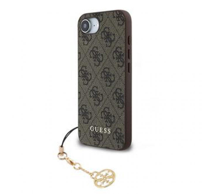 Guess 4G Charm Zadní Kryt pro iPhone 16e Tone on Tone Brown