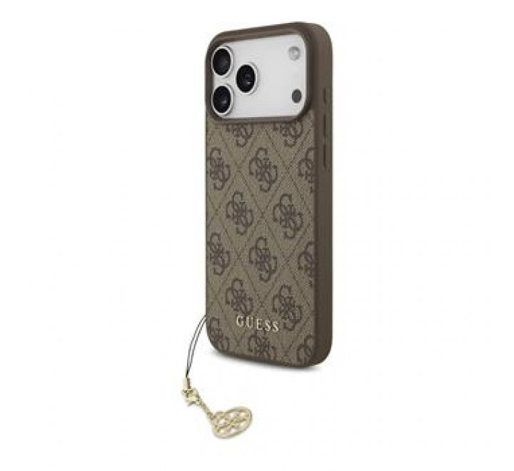 Guess 4G Charm Zadní Kryt pro iPhone 17 Pro Max Tone on Tone Brown