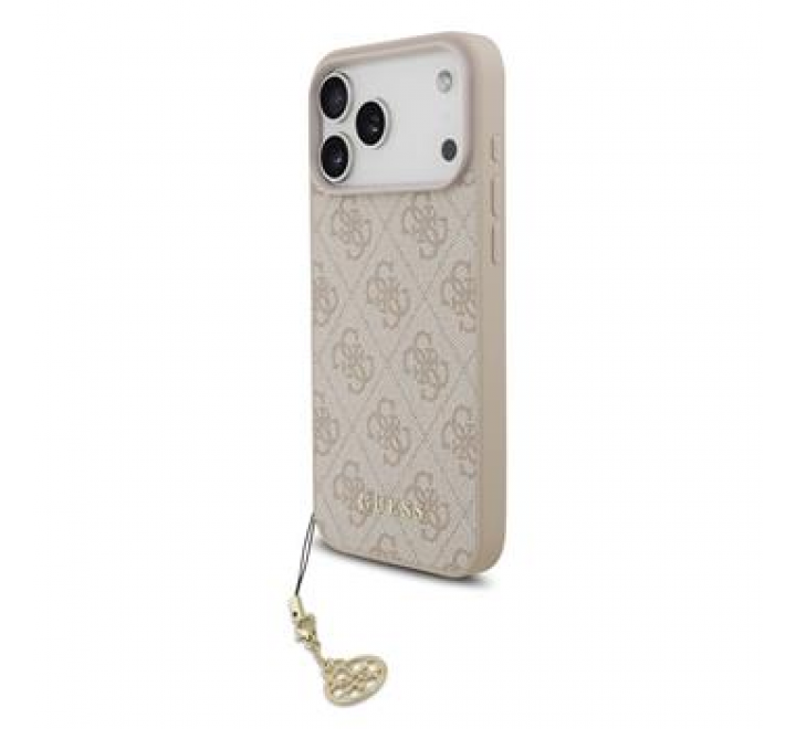 Guess 4G Charm Zadní Kryt pro iPhone 17 Pro Max Tone on Tone Pink