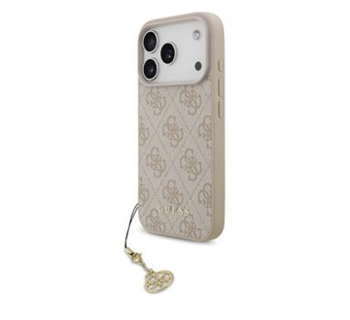Guess 4G Charm Zadní Kryt pro iPhone 17 Pro Tone on Tone Pink