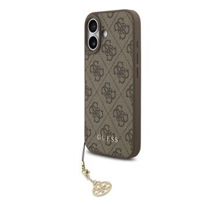Guess 4G Charm Zadní Kryt pro iPhone 17 Tone on Tone Brown
