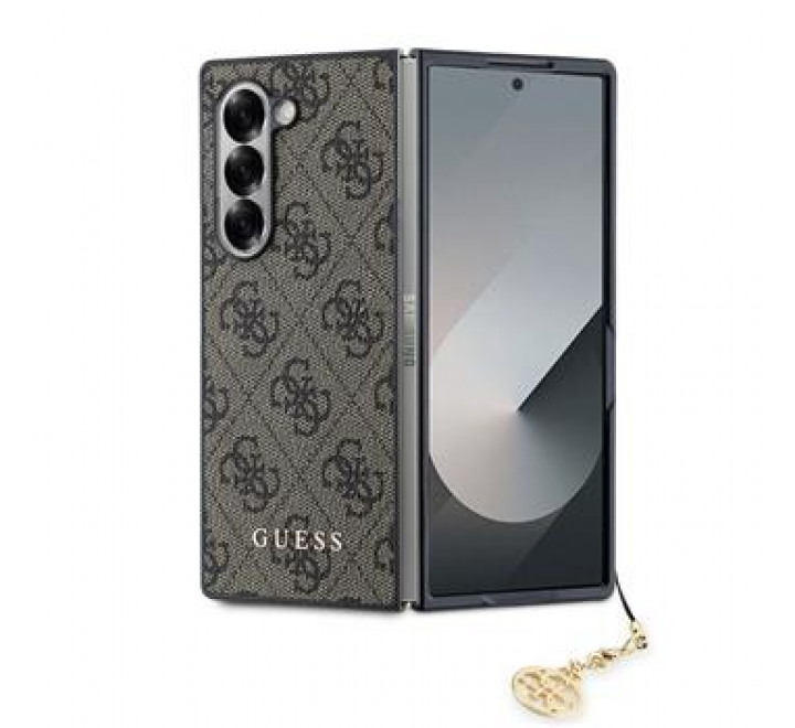 Guess 4G Charm Zadní Kryt pro Samsung Galaxy Z Fold 6 Brown