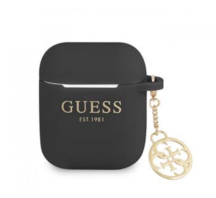 Guess 4G Charms Silikonové Pouzdro pro Airpods 1/2 Black