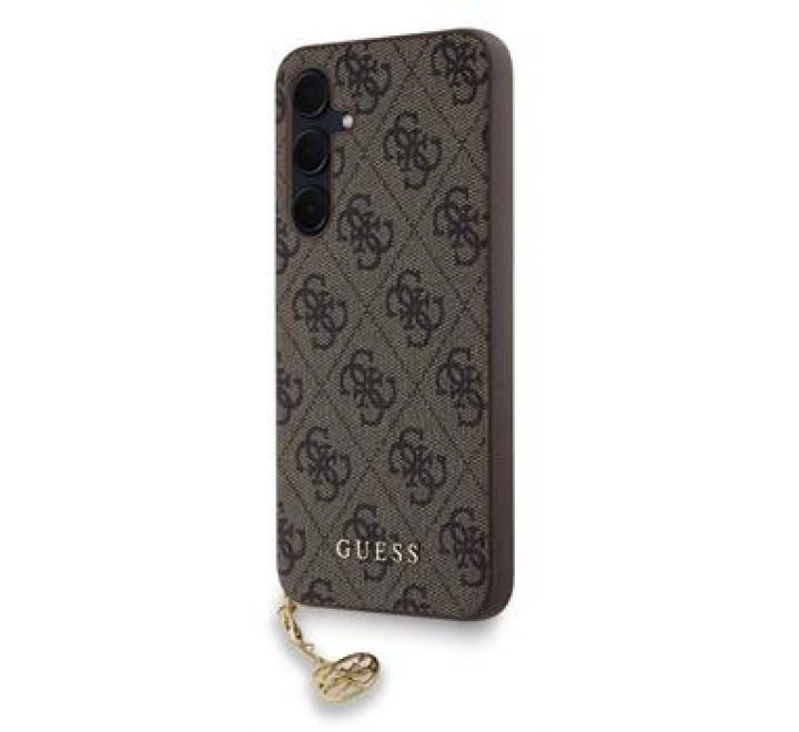 Guess 4G Charms Zadní Kryt pro Samsung Galaxy A35 5G Brown