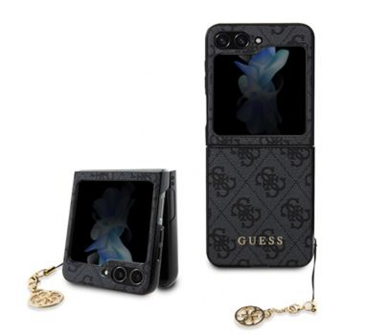Guess 4G Charms Zadní Kryt pro Samsung Galaxy Z Flip 5 Grey