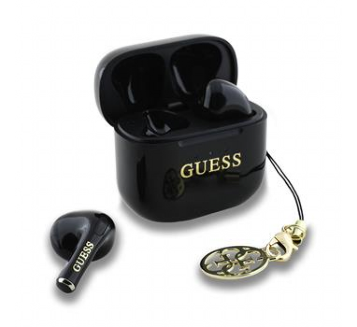 Guess Classic Logo Charm TWS Bezdrátová Sluchátka Black