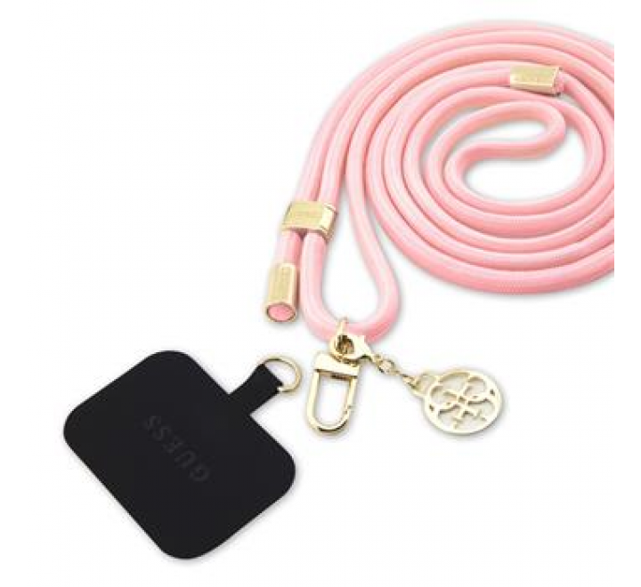 Guess Crossbody Popruh Cord 4G Charm Gold/Pink