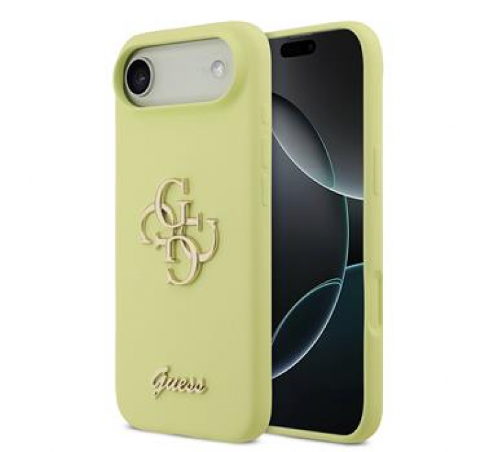 Guess Liquid Silicone 4G Metal Logo Zadní Kryt pro iPhone 17 Air Yellow