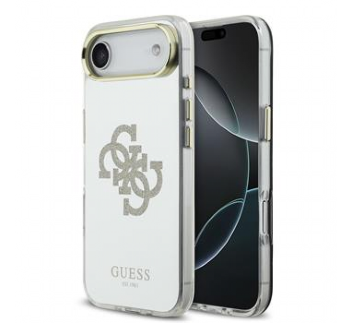 Guess PC/TPU Mirror 4G Glitter Logo MagSafe Zadní Kryt pro iPhone Air Gold