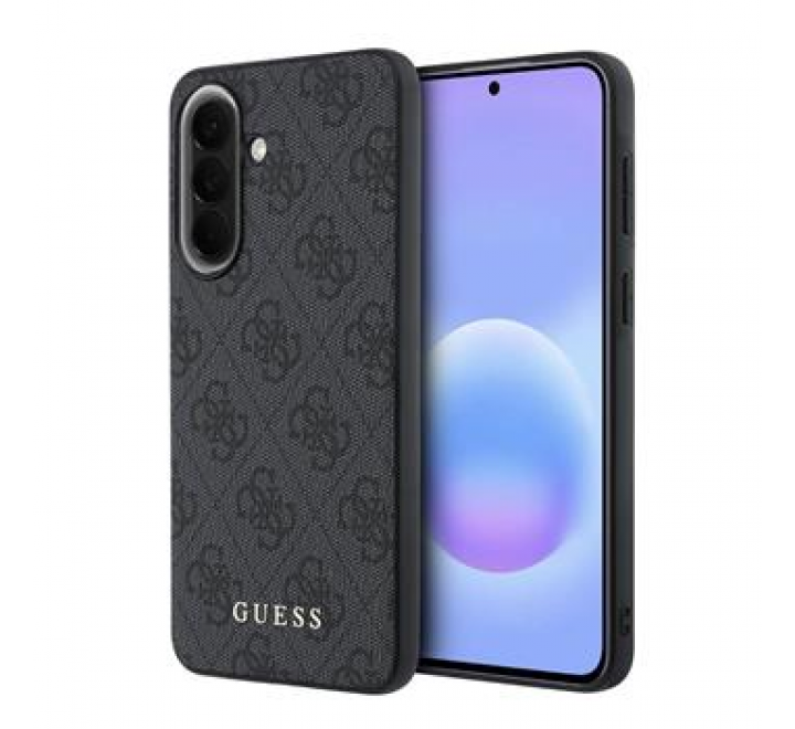 Guess PU 4G Metal Classic Logo Zadní Kryt pro Samsung Galaxy A57 Grey