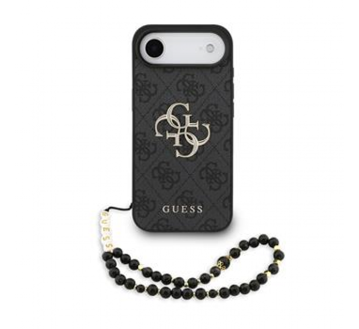 Guess PU 4G Metal Logo Strap Zadní Kryt pro iPhone 17 Air Black