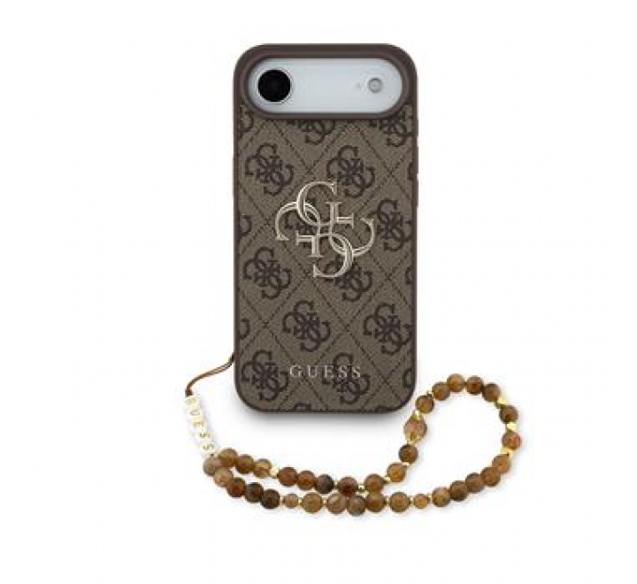 Guess PU 4G Metal Logo Strap Zadní Kryt pro iPhone 17 Air Brown