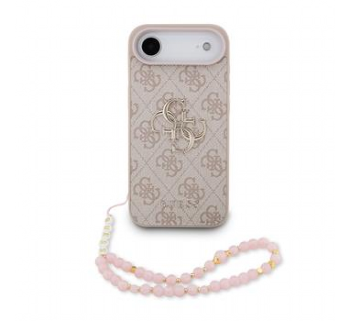 Guess PU 4G Metal Logo Strap Zadní Kryt pro iPhone 17 Air Pink