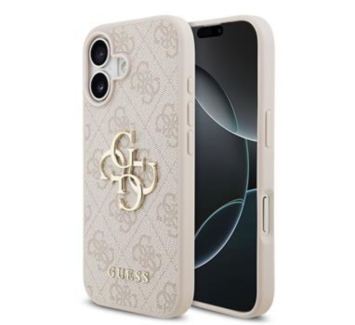 Guess PU 4G Metal Logo Zadní Kryt pro iPhone 17 Pink