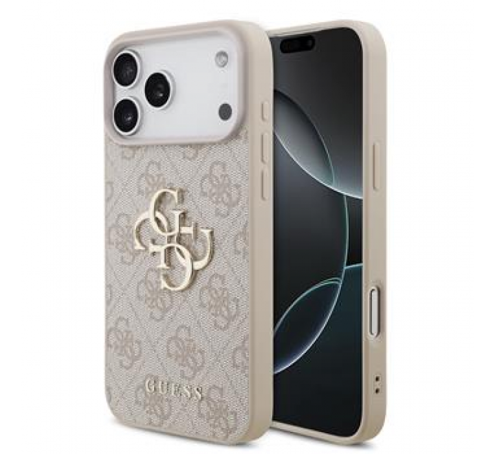 Guess PU 4G Metal Logo Zadní Kryt pro iPhone 17 Pro Max Pink