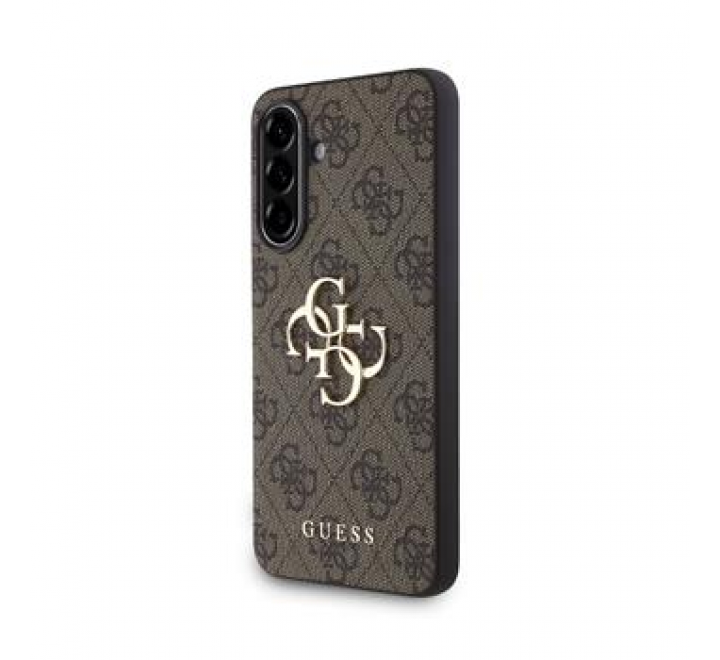 Guess PU 4G Metal Logo Zadní Kryt pro Samsung Galaxy A56 Brown