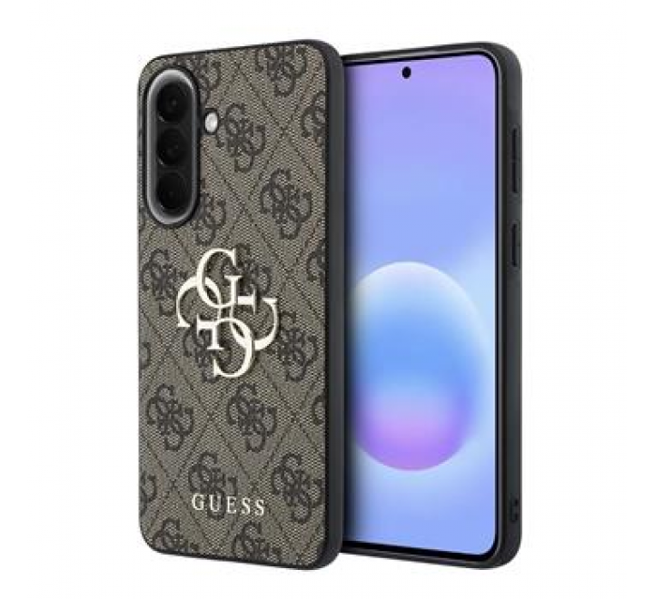 Guess PU 4G Metal Logo Zadní Kryt pro Samsung Galaxy A57 Brown
