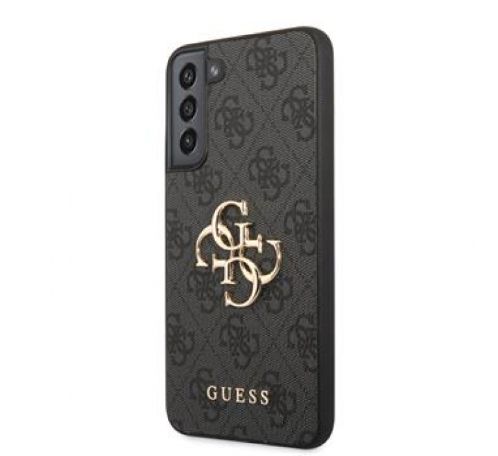 Guess PU 4G Metal Logo Zadní Kryt pro Samsung Galaxy S23 Grey