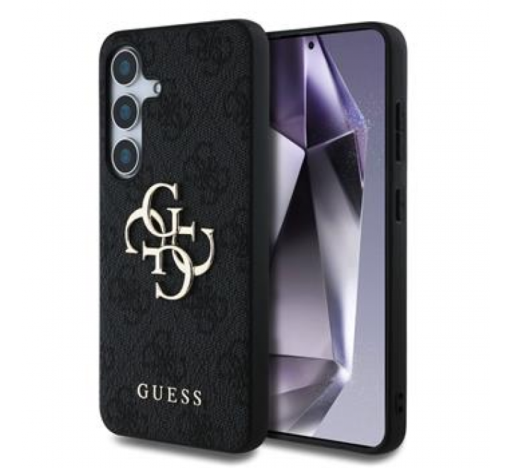 Guess PU 4G Metal Logo Zadní Kryt pro Samsung Galaxy S25 Grey
