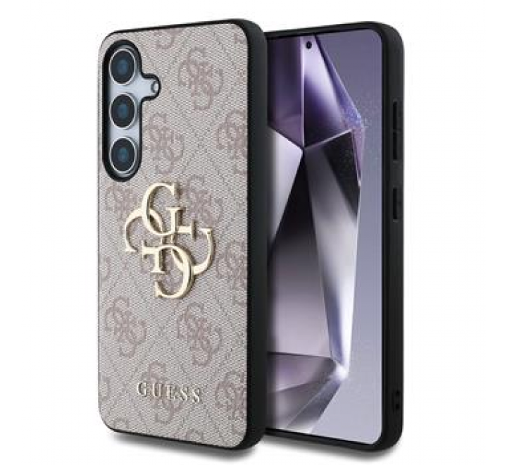 Guess PU 4G Metal Logo Zadní Kryt pro Samsung Galaxy S25 Pink