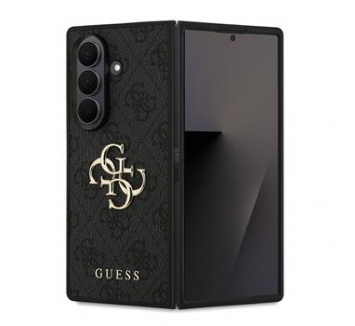 Guess PU 4G Metal Logo Zadní Kryt pro Samsung Galaxy Z Fold 7 Grey