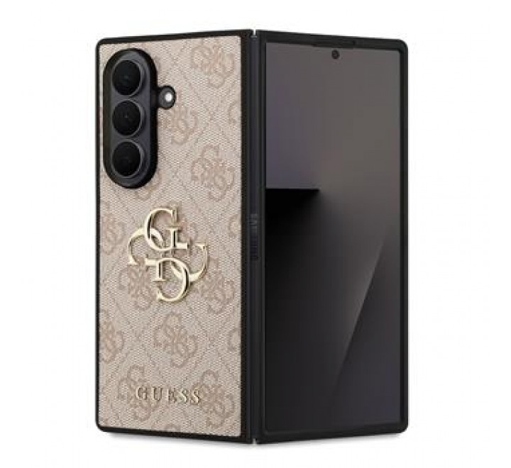 Guess PU 4G Metal Logo Zadní Kryt pro Samsung Galaxy Z Fold 7 Pink