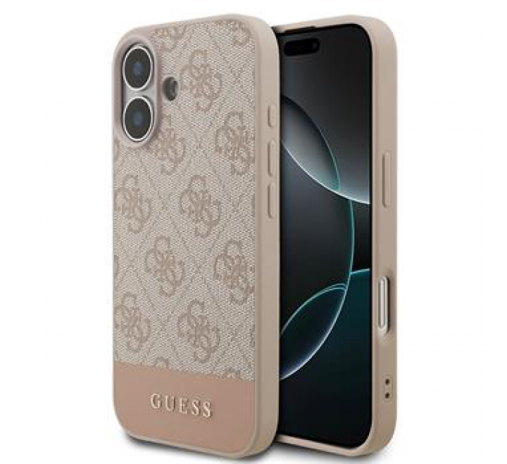 Guess PU 4G Stripe Zadní Kryt pro iPhone 17 Pink